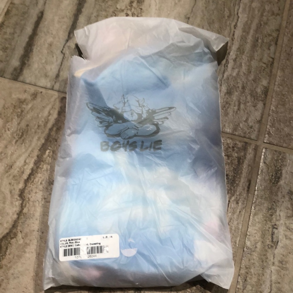 NWT Boys Lie Tie-Dye Drawstring Backpack in Cotton Candy